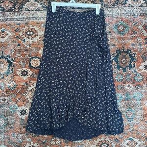 Madewell Ruffle-Wrap Midi Skirt in Upton Wash - Size 4